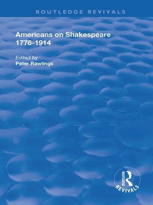 cover image of Americans on Shakespeare, 1776-1914